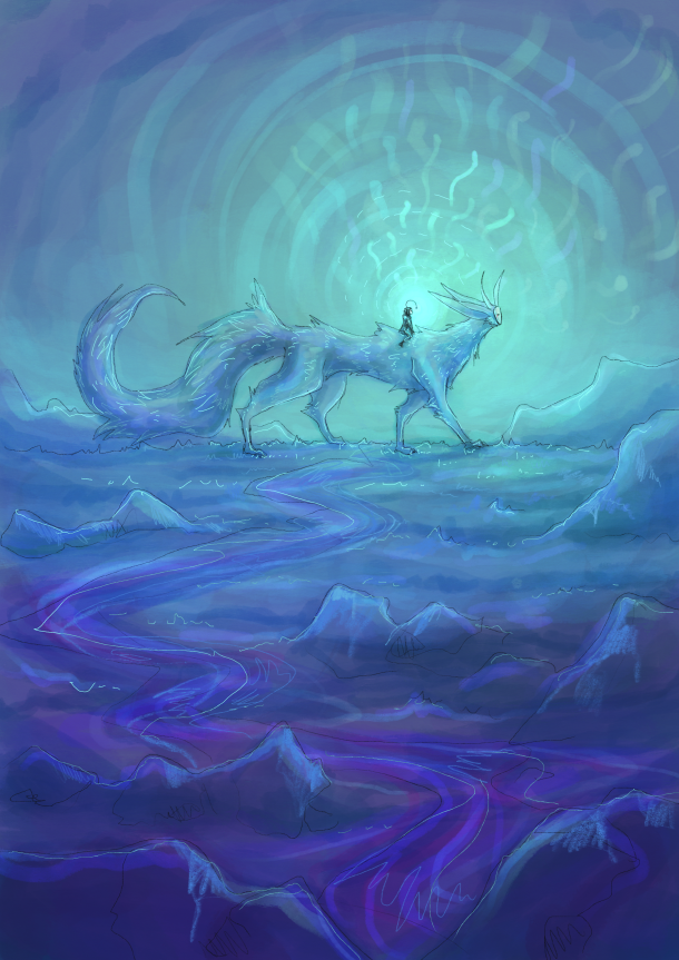 Element Girl Earth, Spiritual mindful Illustration, whimsical Sketch