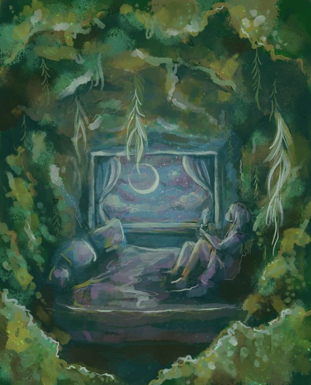 Element Girl Earth, Spiritual mindful Illustration, whimsical Sketch